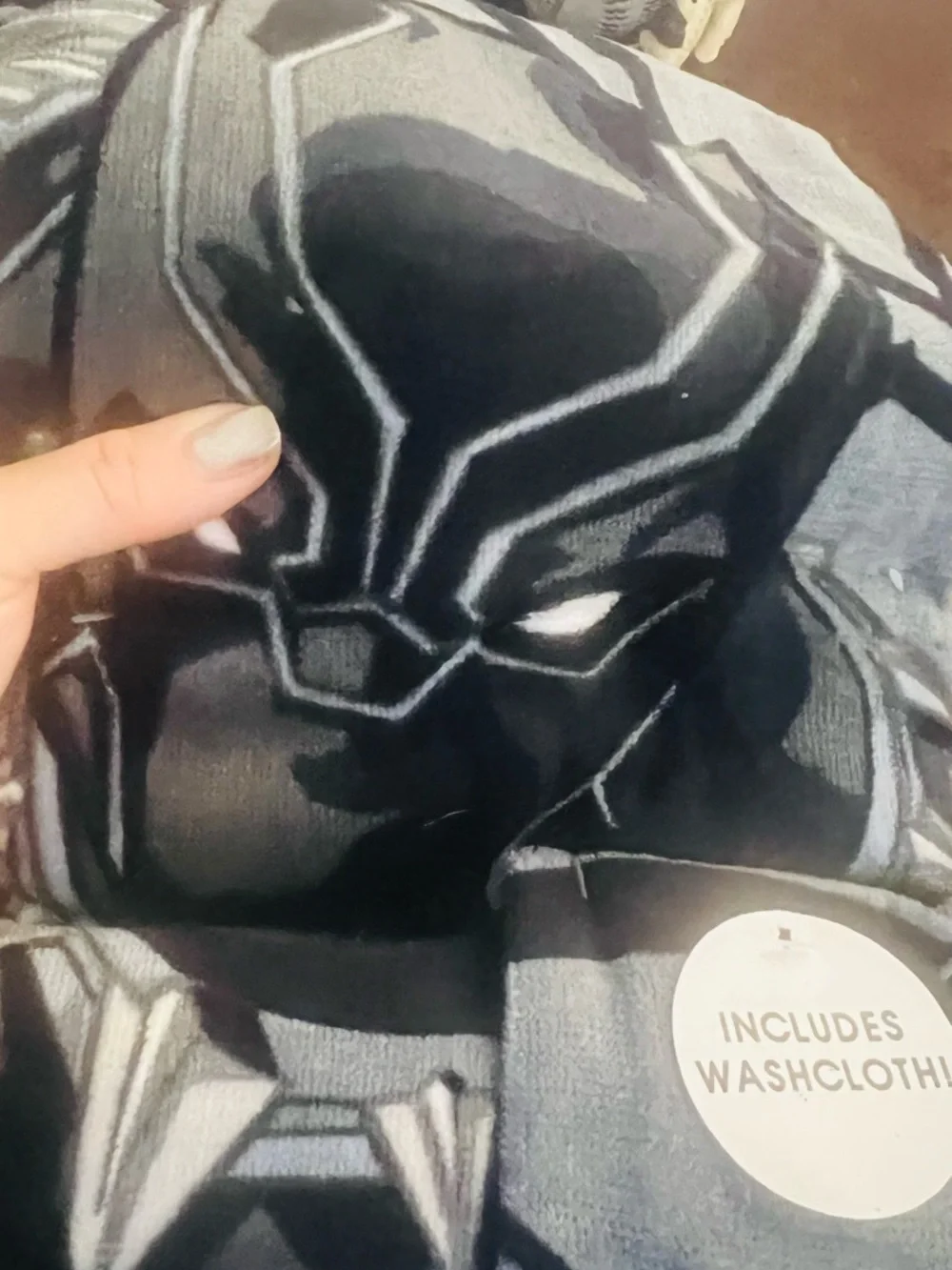 Marvel Avengers Black Panther 2 Towels + 2 Washcloths - Black & Gray 4 pieces